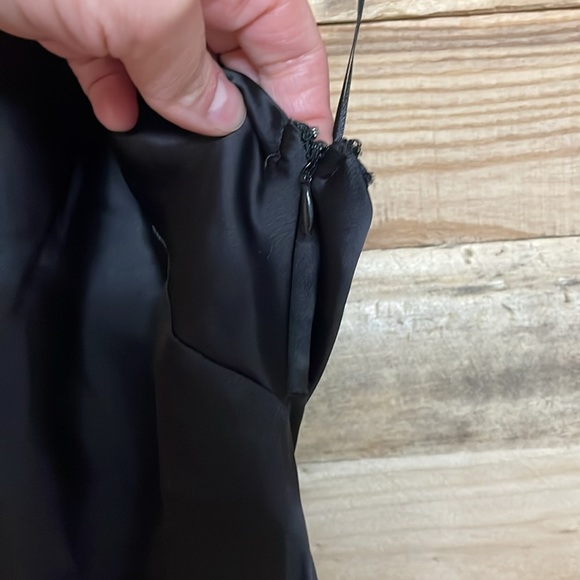 Urban Outfitters size SP Elegant Black Buttery Satin Backless Halter Mini Dress - Picture 3 of 9